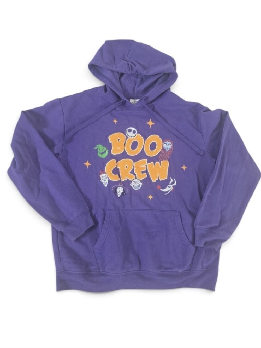 Purple "Boo Crew" Nightmare Before Christmas, Halloween Hoodie, Size Medium
